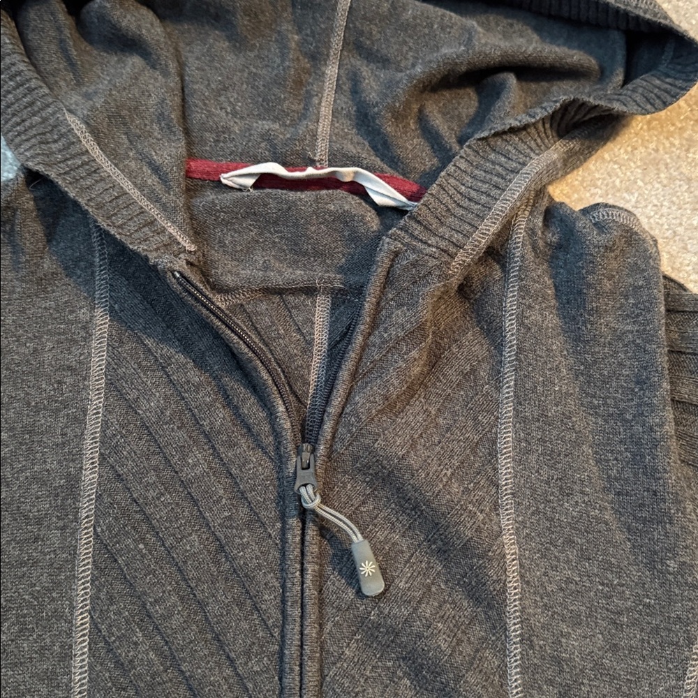 Athleta Gray Hooded Sweater Dress - Picture 4 of 5